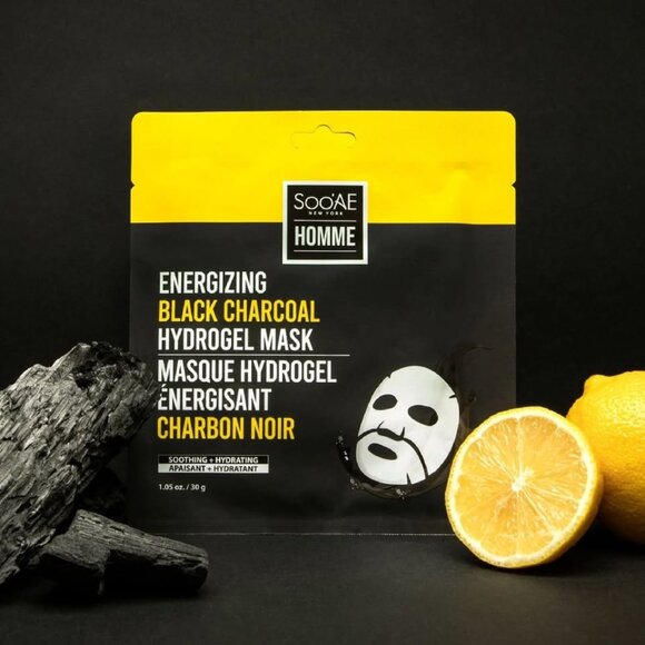Soo'AE Homme Energizing Black Charcoal Sheet Masks (Pack of 6) - Picture 2 of 2